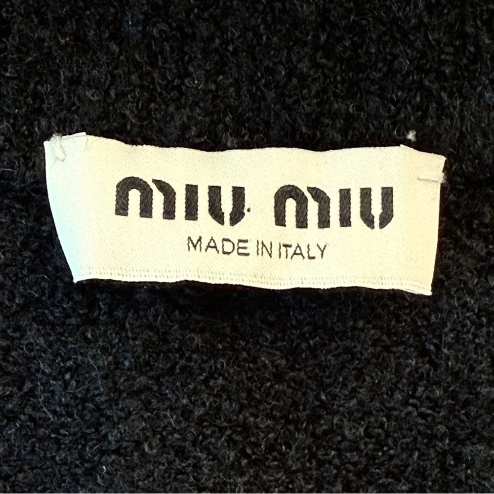 Miu Miu Bouclé Wool Mini Skirt Black Stretch Made in Italy IT 36 XS - Picture 8 of 17